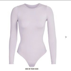 Skims lavender long sleeve bodysuit